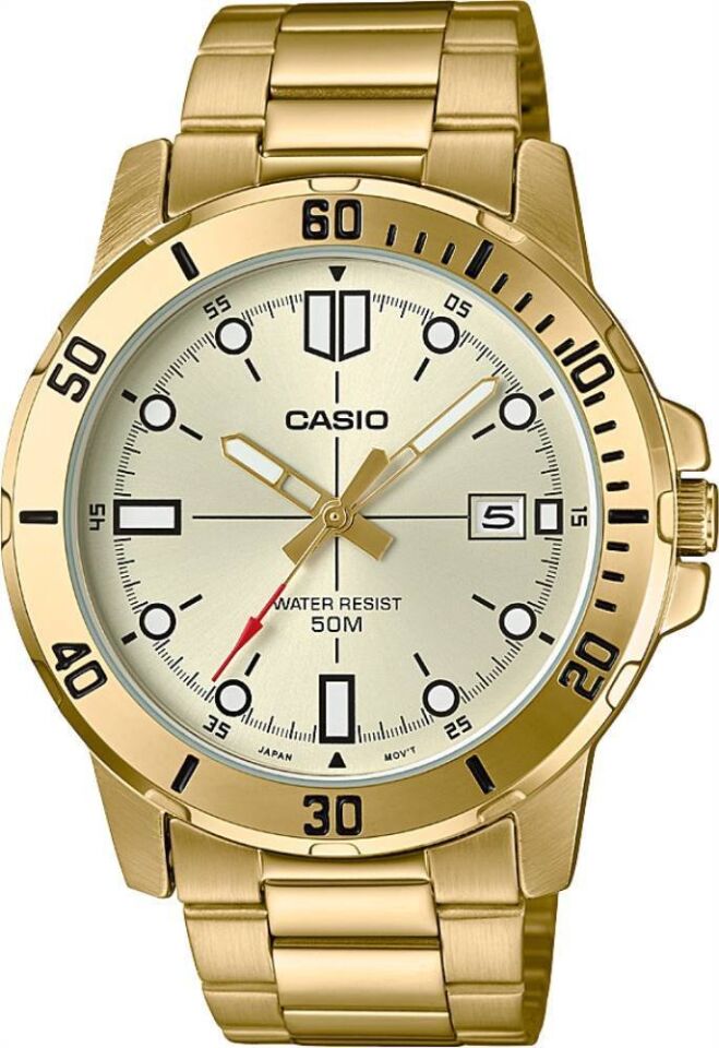 Casio MTP-VD01G-9EVUDF Quartz Çelik Altın Rengi 45 mm Erkek Kol Saati