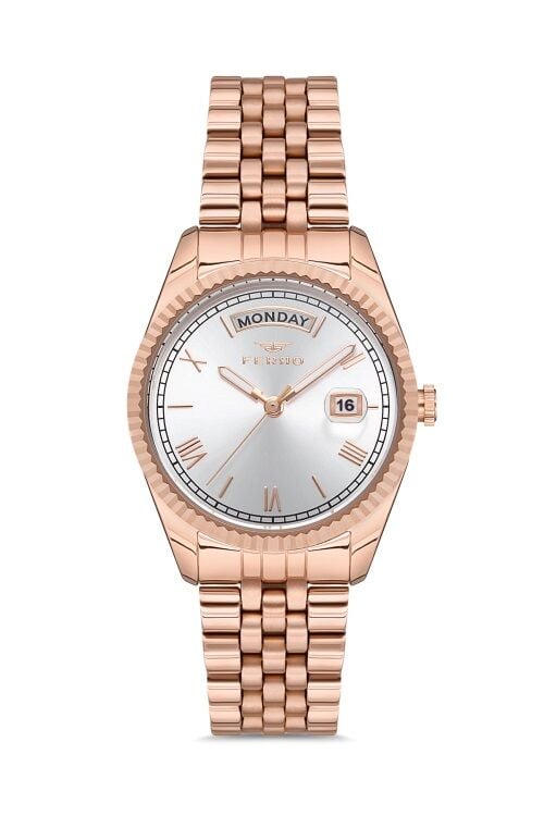 Ferro F21131A-C Quartz Çelik Rose 35 mm Kadın Kol Saati+Bileklik