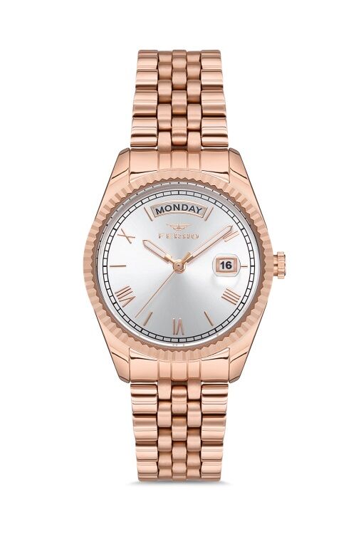 Ferro F21131A-C Quartz Çelik Rose 35 mm Kadın Kol Saati+Bileklik