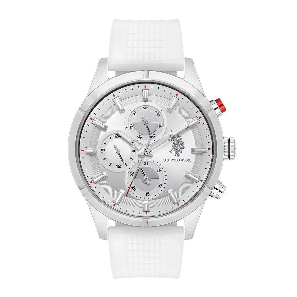 U.s. Polo Assn. USPA1014B-16 Quartz Silikon Beyaz 46 mm Erkek Kol Saati