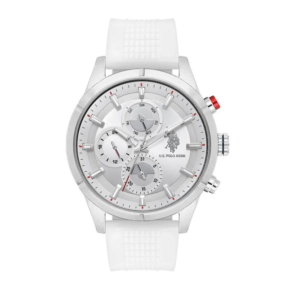 U.s. Polo Assn. USPA1014B-16 Quartz Silikon Beyaz 46 mm Erkek Kol Saati