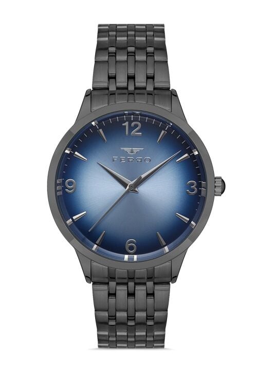 Ferro F11932A-V3 Quartz Çelik Füme 44 mm Erkek Kol Saati