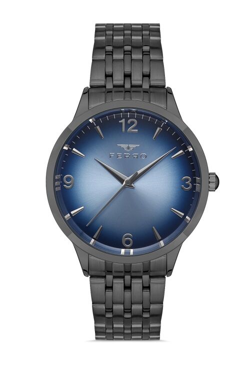 Ferro F11932A-V3 Quartz Çelik Füme 44 mm Erkek Kol Saati