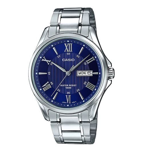 Casio MTP-1384D-2AVDF Quartz Çelik Gri Lacivert Kadran 41 mm Erkek Kol Saati