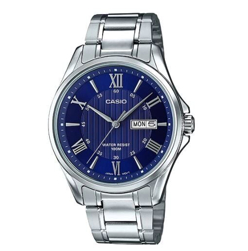 Casio MTP-1384D-2AVDF Quartz Çelik Gri Lacivert Kadran 41 mm Erkek Kol Saati