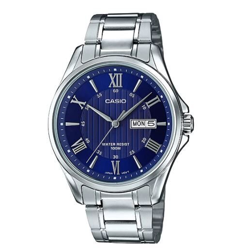 Casio MTP-1384D-2AVDF Quartz Çelik Gri Lacivert Kadran 41 mm Erkek Kol Saati