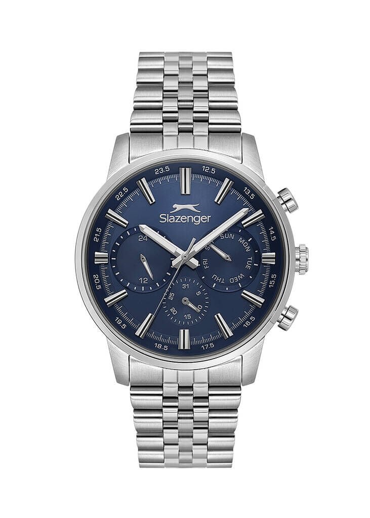 Slazenger SL.09.2453.2.03 Quartz Çelik Gri Lacivert Kadran 10 ATM 46 mm Erkek Kol Saati