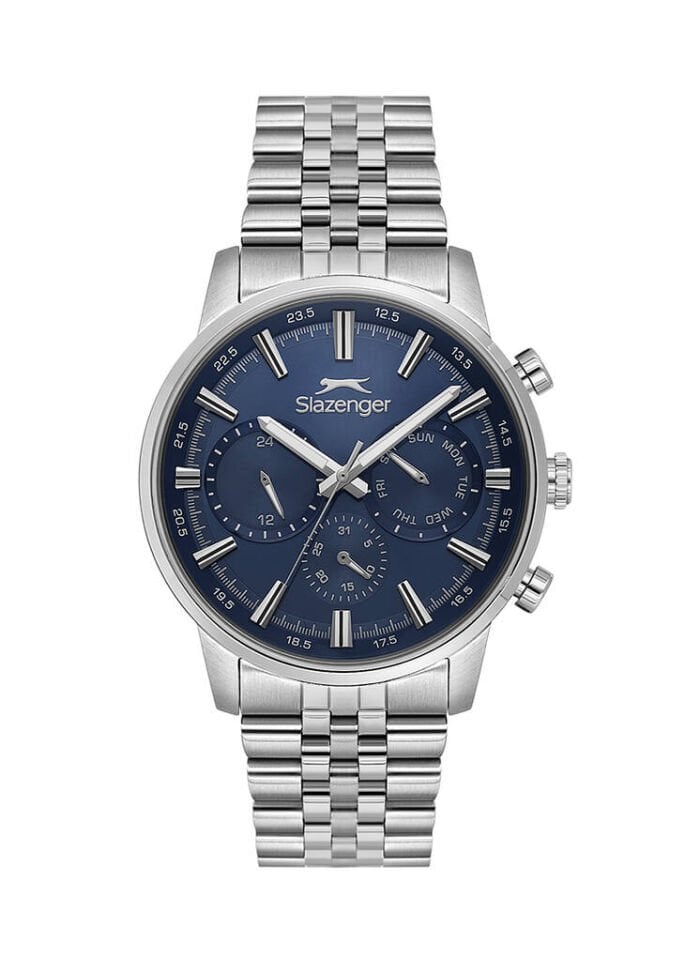 Slazenger SL.09.2453.2.03 Quartz Çelik Gri Lacivert Kadran 10 ATM 46 mm Erkek Kol Saati
