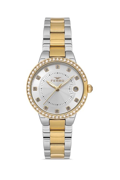 Ferro FL21349A-D Quartz Çelik Gold/Gri 32 mm Kadın Kol Saati