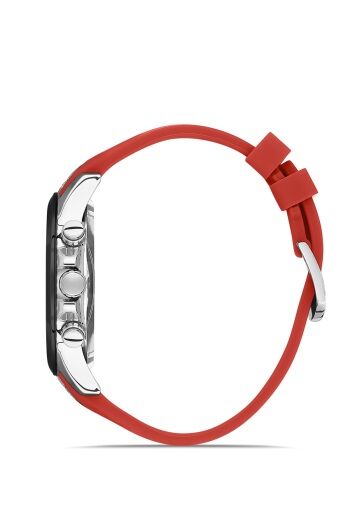 Ferro Kırmızı Silikon Kordon Erkek Kol Saati FM31380D-J2 Tüm Fonksiyonlar Aktif 3 ATM Su Geçirmez