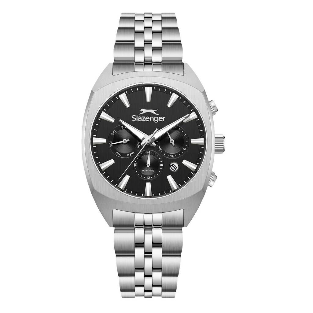 Slazenger SL.09.2574.2.350 Quartz Çelik Gri Siyah Kadran 10 ATM 41 mm Erkek Kol Saati