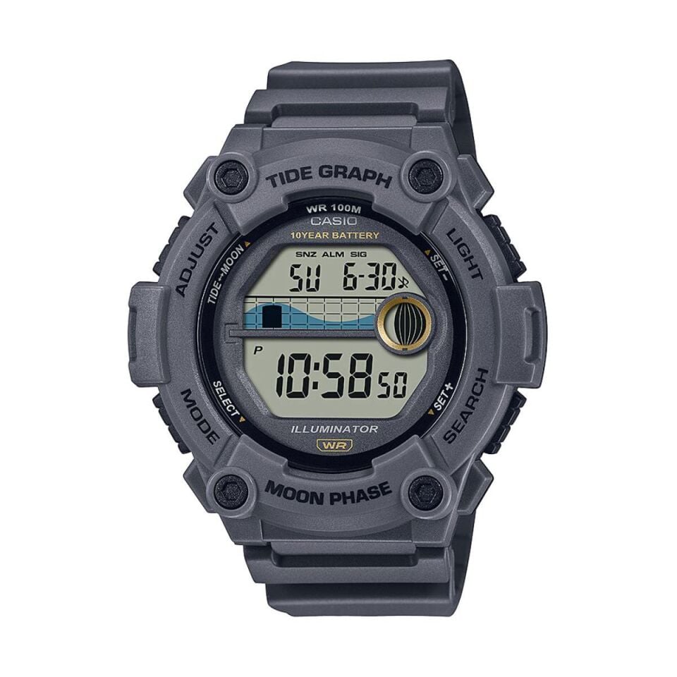 Casio WS-1300H-8AVDF Quartz Silikon Gri Organik Cam 10 ATM 51 mm Erkek Kol Saati