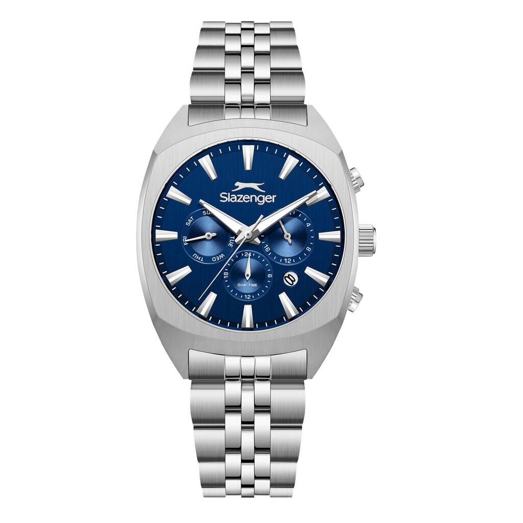 Slazenger SL.09.2574.2.390 Quartz Çelik Gri Lacivert Kadran 10 ATM 41 mm Erkek Kol Saati