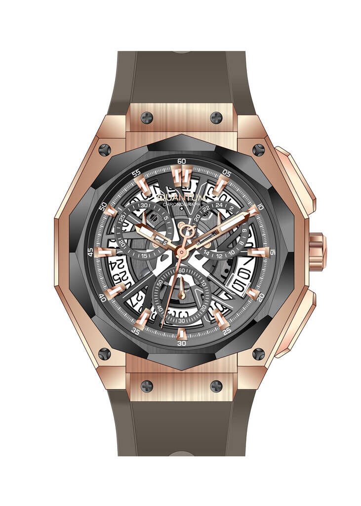 Quantum HNG1097.866 Quartz Silikon 47 mm Erkek Kol Saati