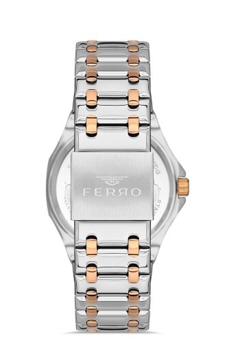 Ferro 42 mm Rose ve Gümüş Çelik Kordon Erkek Kol Saati F11290A-E2 F11290A-E2