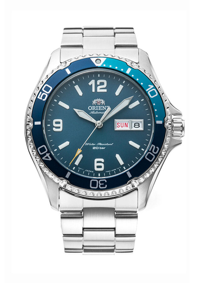 Orient RA-AA0818L39B Kurmalı Otomatik Çelik Gri Mavi Kadran 20 ATM 42 mm Erkek Kol Saati
