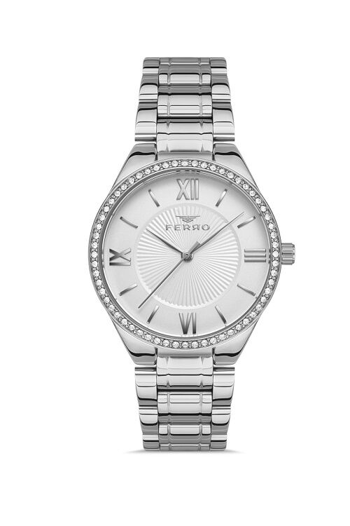 Ferro 34 mm Gümüş Çelik Kordon Kadın Kol Saati FL21262A-A FL21262A-A
