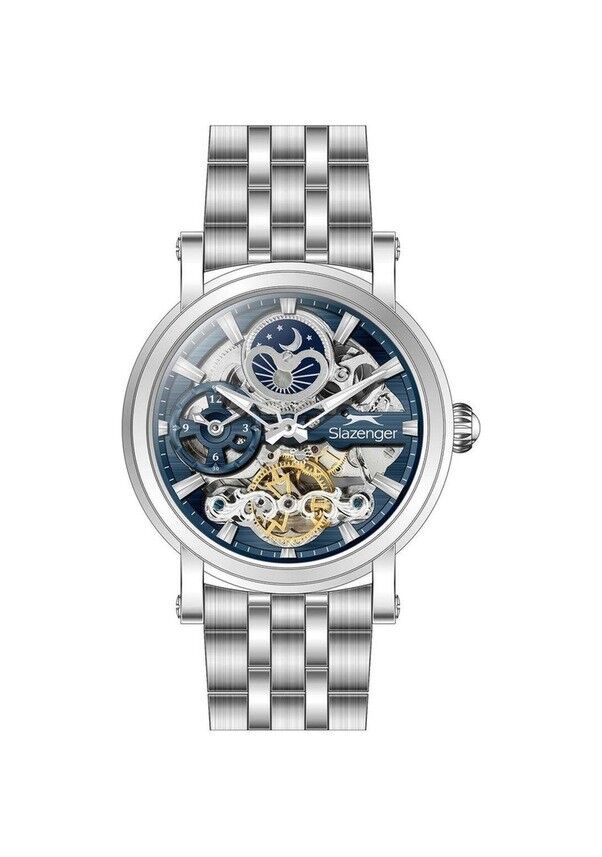 Slazenger SL.09.2611.1.390 Otomatik Çelik Gri Lacivert Kadran 46 mm Erkek Kol Saati