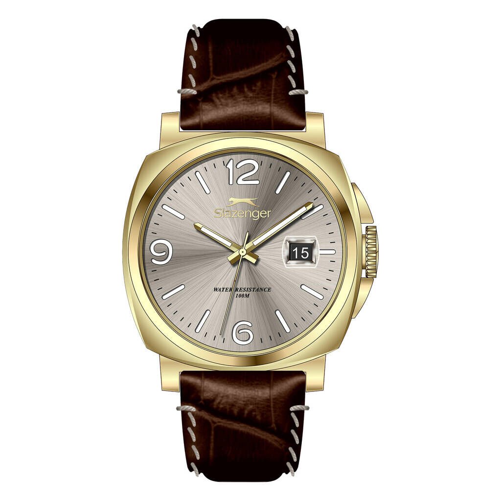Slazenger SL.09.2656.1.130 Quartz Deri Kahverengi 10 ATM 40 mm Erkek Kol Saati