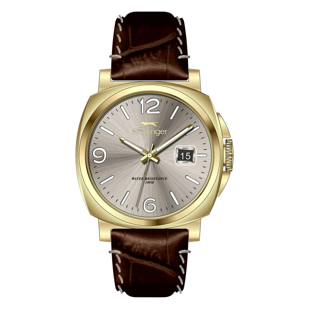 Slazenger SL.09.2656.1.130 Quartz Deri Kahverengi 10 ATM 40 mm Erkek Kol Saati