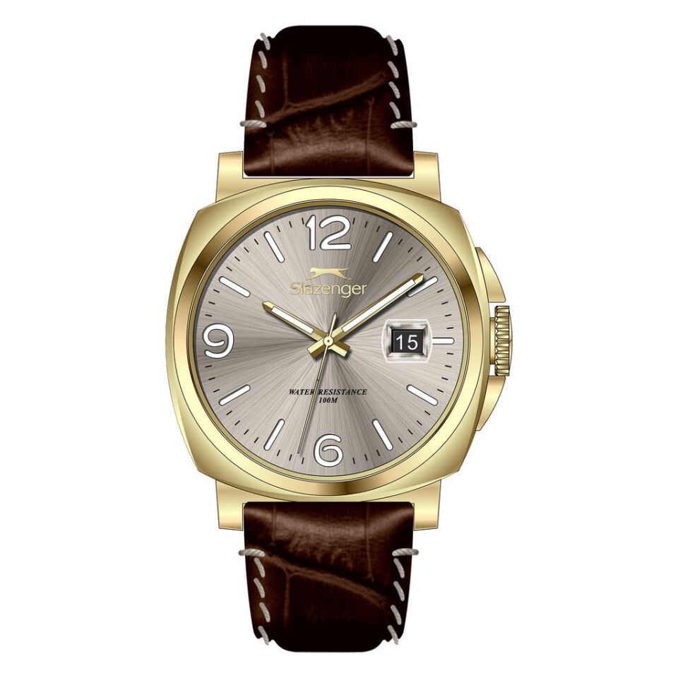 Slazenger SL.09.2656.1.130 Quartz Deri Kahverengi 10 ATM 40 mm Erkek Kol Saati