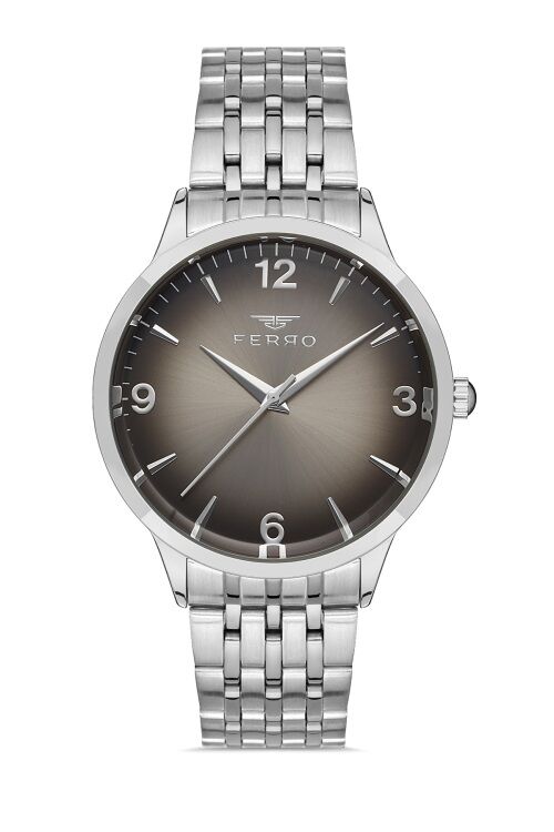 Ferro 44 mm Gümüş Çelik Kordon Erkek Kol Saati F11932A-A2 F11932A-A2