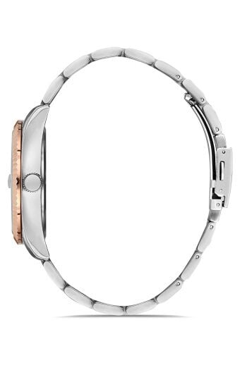 Ferro Rose ve Gümüş Çelik Kordon Erkek Kol Saati F11211A-E2 F11211A-E2