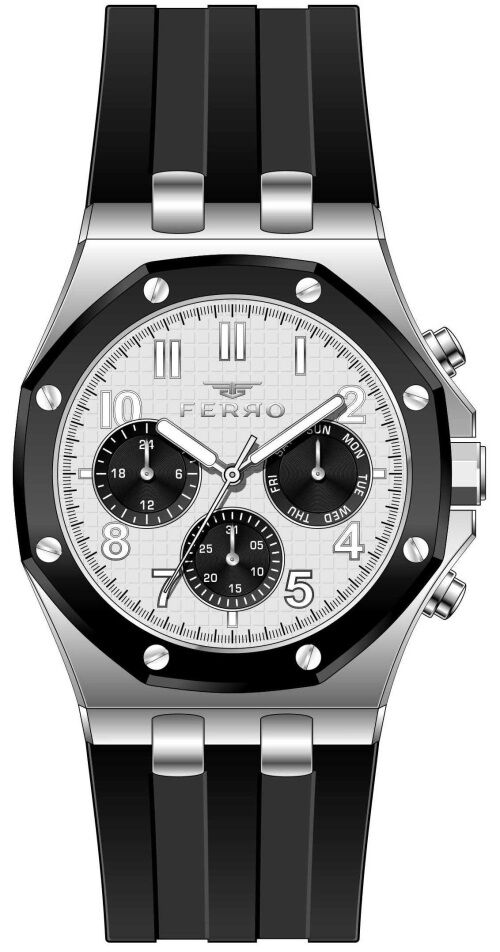 Ferro 45 mm Siyah Silikon Kordon Erkek Kol Saati FM31307D-J FM31307D-J
