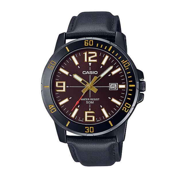Casio MTP-VD01BL-5BVUDF Quartz Deri Siyah 45 mm Erkek Kol Saati