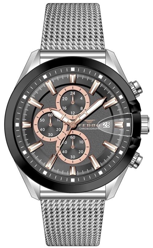 Ferro 46 mm Gümüş Hasır Kordon Erkek Kol Saati FM31306C-J2 FM31306C-J2