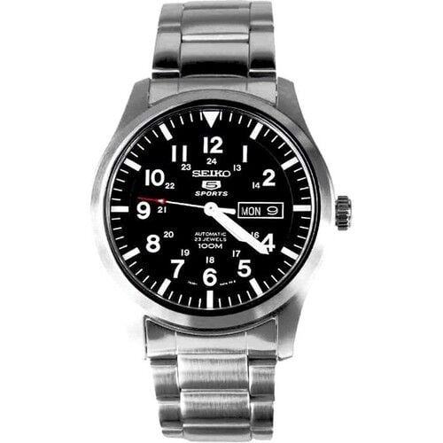 Seiko 5 SNZG13K1 Otomatik Çelik Gri Siyah Kadran 10 ATM 42 mm Nato Kordon Hediyeli Erkek Kol Saati