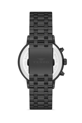 Ferro FM31372A-G Quartz Çelik Siyah Fonksiyonları Aktif 41 mm Erkek Kol Saati