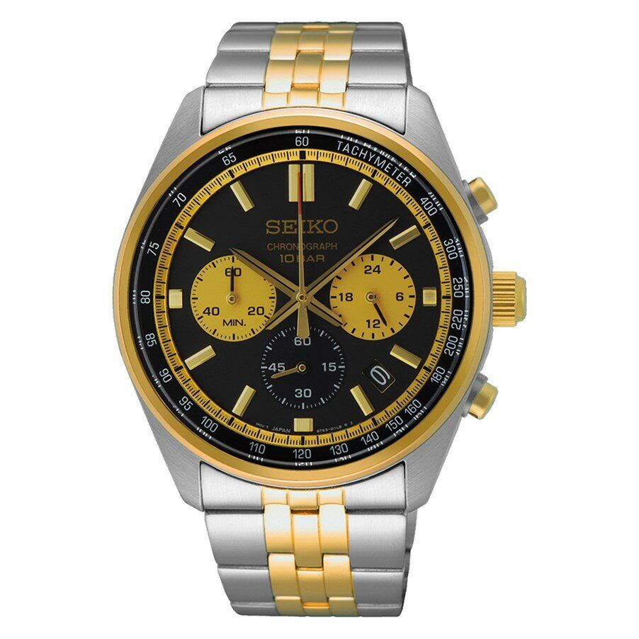 Seiko SSB430P1 Quartz Kronograflı Çelik Altın/Gri Siyah Kadran 42 mm Erkek Kol Saati