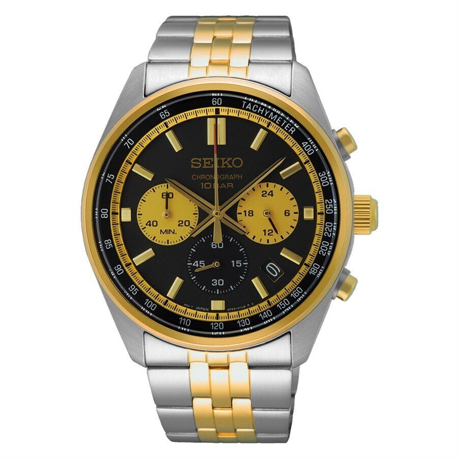 Seiko SSB430P1 Quartz Kronograflı Çelik Altın/Gri Siyah Kadran 42 mm Erkek Kol Saati