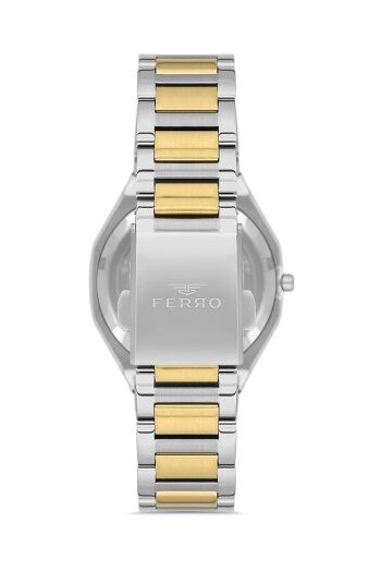 Ferro Sarı ve Gümüş Çelik Kordon Kadın Kol Saati FL21470AWT-D 3ATM Su Geçirmez 2 Yıl Garantili