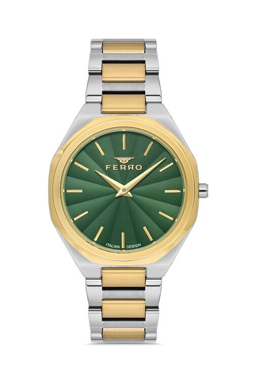 Ferro Gümüş ve Sarı Çelik Kordon Kadın Kol Saati FL21470AWT-D6