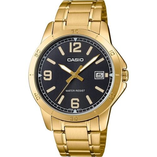 Casio MTP-V004G-1BUDF Quartz Çelik Altın Rengi Siyah Kadran 42 mm Erkek Kol Saati
