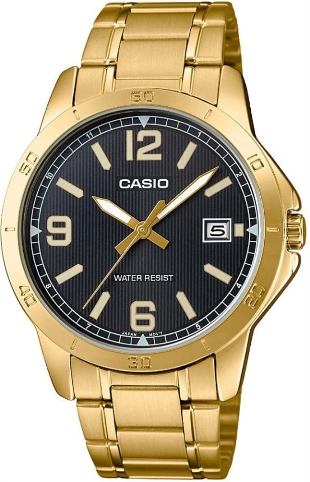 Casio MTP-V004G-1BUDF Quartz Çelik Altın Rengi Siyah Kadran 42 mm Erkek Kol Saati