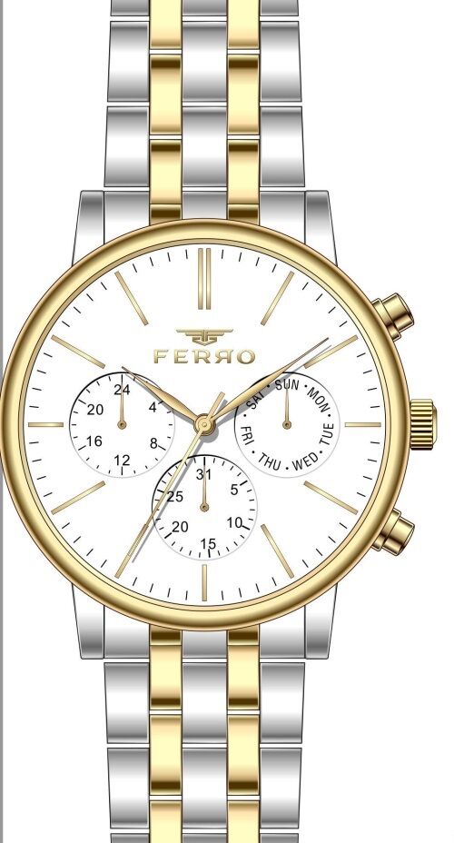 Ferro Sarı ve Gümüş Çelik Kordon Erkek Kol Saati FM31372A-D