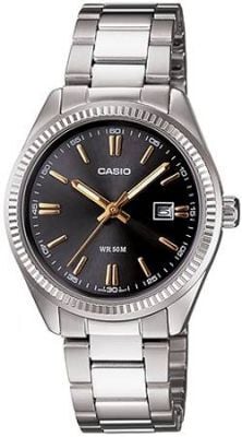 Casio LTP-1302D-1A2VDF Quartz Çelik Gri Siyah Kadran 30 mm Kadın Kol Saati