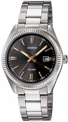 Casio LTP-1302D-1A2VDF Quartz Çelik Gri Siyah Kadran 30 mm Kadın Kol Saati