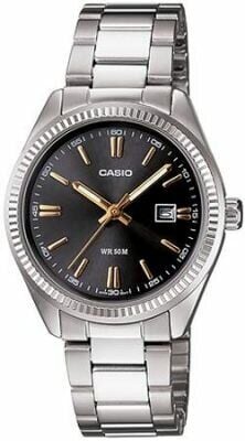 Casio LTP-1302D-1A2VDF Quartz Çelik Gri Siyah Kadran 30 mm Kadın Kol Saati