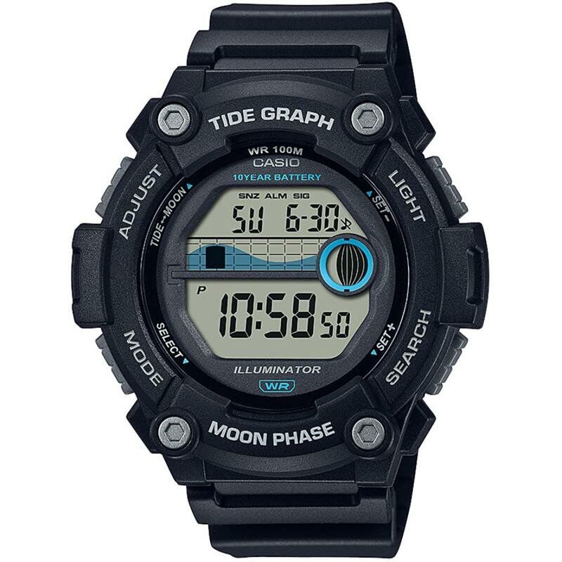 Casio WS-1300H-1AVDF Quartz Silikon Siyah 10 ATM 51 mm Erkek Kol Saati