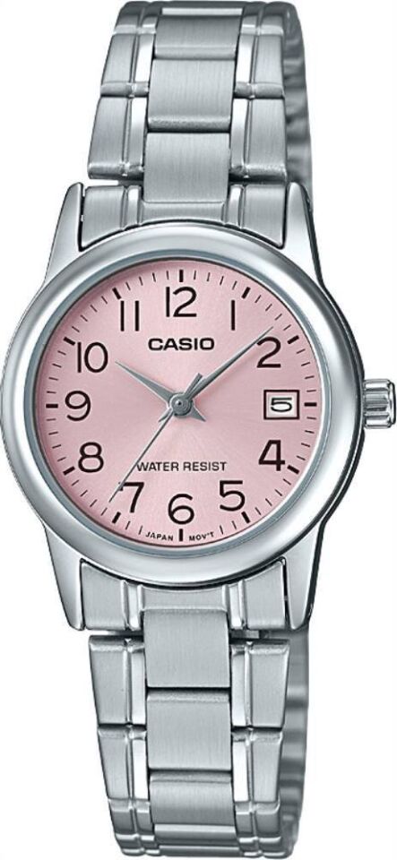 Casio LTP-V002D-4BUDF Quartz Çelik Gri Pembe Kadran 25 mm Kadın Kol Saati