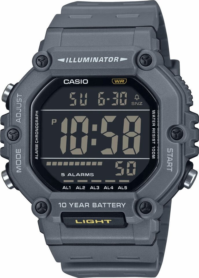 Casio AE-1600H-8BVDF Quartz Dijital Silikon Gri 10 ATM 50 mm Erkek Kol Saati