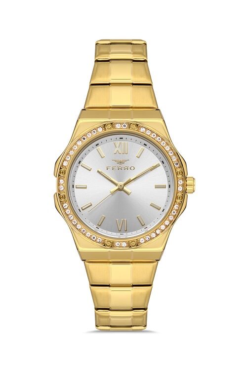 Ferro FL21358A-B 34 mm Altın Kadın Kol Saati