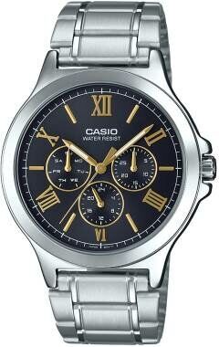 Casio MTP-V300D-1A2UDF Quartz Çelik Gri Siyah Kadran 42 mm Erkek Kol Saati
