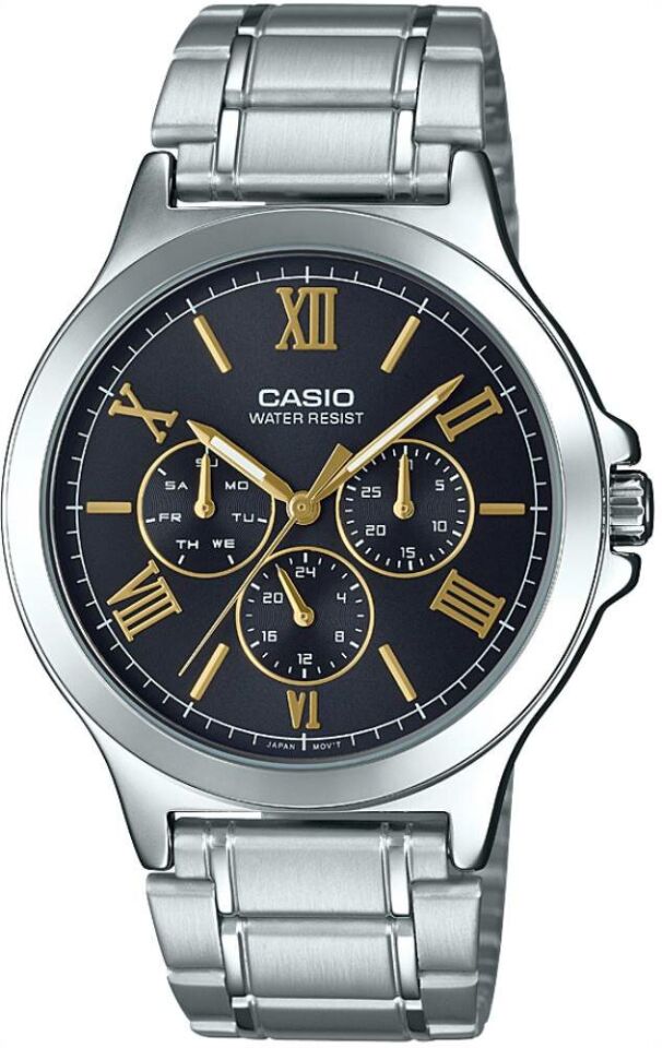Casio MTP-V300D-1A2UDF Quartz Çelik Gri Siyah Kadran 42 mm Erkek Kol Saati