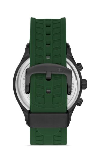 Ferro Yeşil Silikon Kordon Erkek Kol Saati FM31354D-ZG Tüm Fonksiyonları Aktif 3 ATM Su Geçirmez