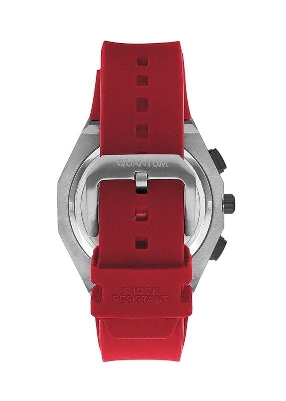 Quantum HNG1012.358 Quartz Kronograf Silikon Kırmızı 49 mm Erkek Kol Saati